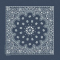 Standard Royal Blue Stonewash Paisley Bandanna